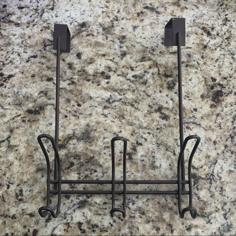 Over-the-door Hooks Organizer in matte brown